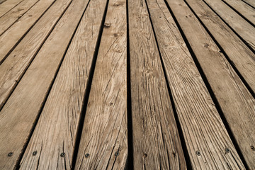 Close up of composite decking. Wood planks background. Timber hardwood wall.(selective focus)