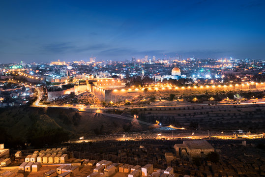 jerusalem city by night