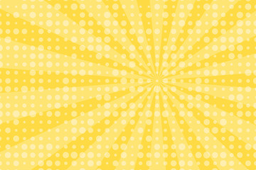 Retro comic yellow background raster gradient halftone pop art retro style