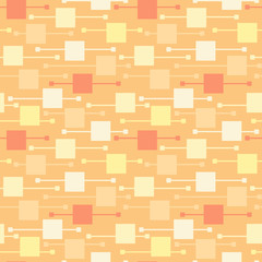 Simple geometric multicolor squares and lines on light background. Bright abstract vector seamless patterns for textile, prints, wallpaper etc.