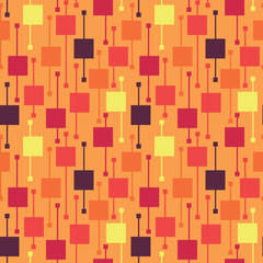 Simple geometric multicolor vivid squares and lines on light background. Bright abstract vector seamless patterns for textile, prints, wallpaper etc.
