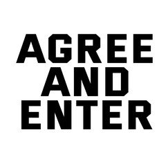 AGREE AND ENTER stamp on white