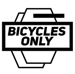BICYCLES ONLY stamp on white