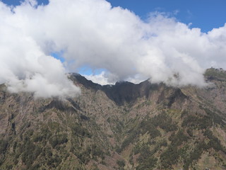 clouds over mountains