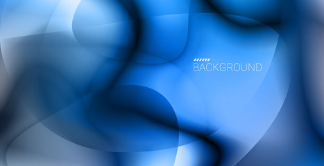 Abstract blue background, futuristic wavy vector illustration 