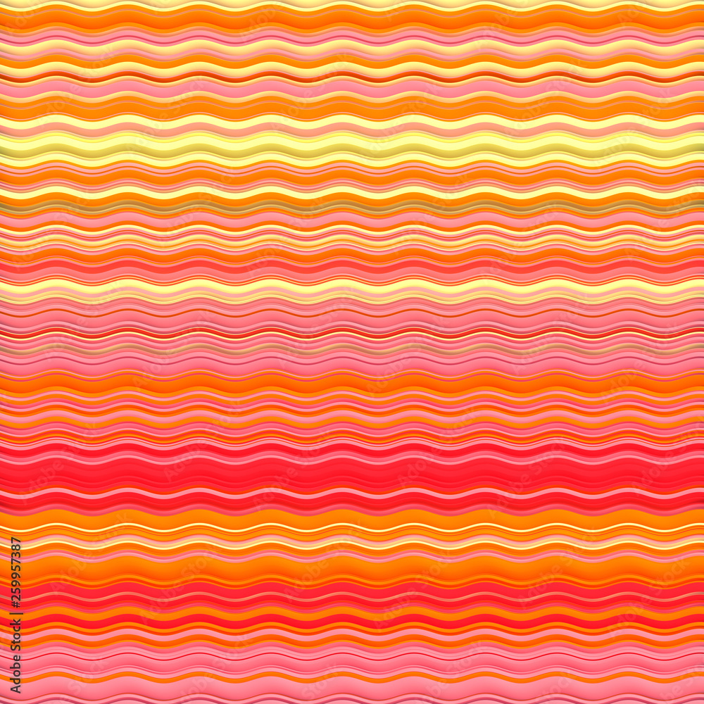 Aufkleber Colored Wavy Background. Dynamic Effect. Design Template. Modern Pattern. 3d rendering