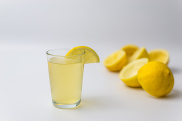 Squeezed lemon peels after making a fresh juice 