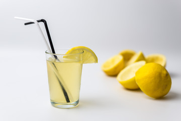 Squeezed lemon peels after making a fresh juice 