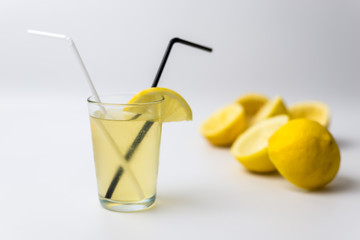 Squeezed lemon peels after making a fresh juice 