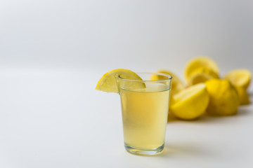 Squeezed lemon peels after making a fresh juice 