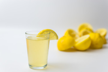 Squeezed lemon peels after making a fresh juice 