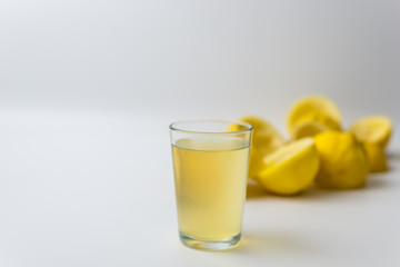 Squeezed lemon peels after making a fresh juice 