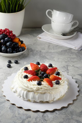 Homemade cake with icing, chocolate, cream cheese, homemade cakes, home bakery