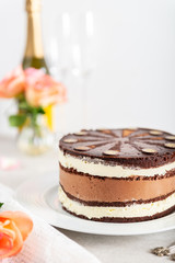 Dessert Menu Belgian Chocolate Layered Gateau