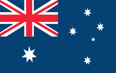Australian flag vector icon illustration, flat design. Official label. Vector illustration.