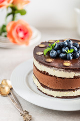 Dessert Menu Belgian Chocolate Layered Gateau