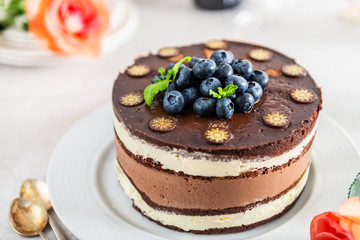 Dessert Menu Belgian Chocolate Layered Gateau