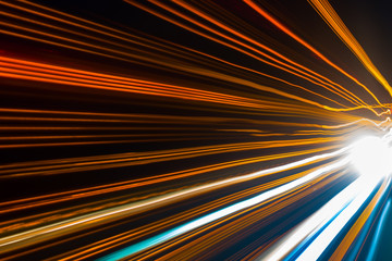 ABSTRACT IMAGE MADE WITH LIGHT PAINTING TECHNIQUE OF PREDOMINANTLY WARM COLOR