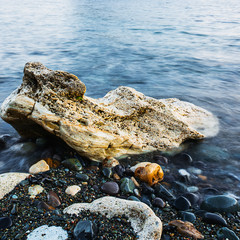Landscape photo of rocks in the sea