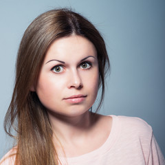 Naklejka premium portrait of young pretty blonde girl