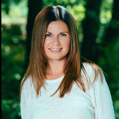 woman among green trees