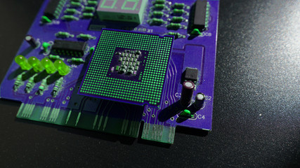 electronic circuit, motherboard, processor, chip, light bulbs, high technology