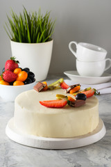 Homemade cake with icing, chocolate, cream cheese, homemade cakes, home bakery