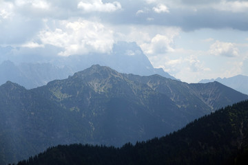 Blick vom Laber in den Ammergauer Alpen