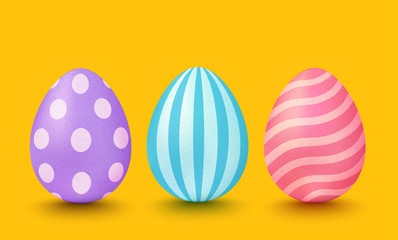 Colorful eggs with patterns