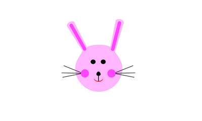 pink rabbit cartoon vector