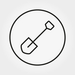 Shovel. Camping. Icon. Vector. Editable Thin line.
