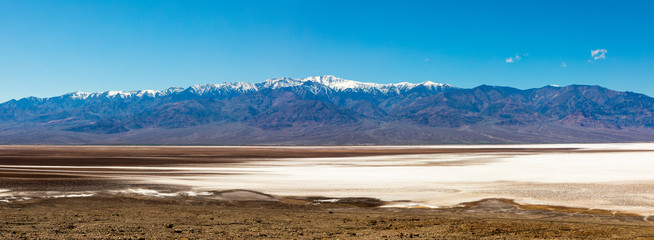 Salt-Desert at Death Valley between Mountains