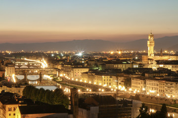 Naklejka premium florence night city view