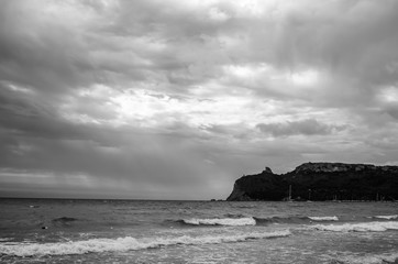 Rough Sea Cagliari Sardinia Tourism Vacation Photo