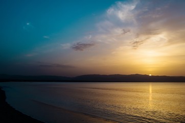 Sunrise Photographed by the Sea Cagliari Sardinia Tourism