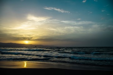 Sunrise Photographed by the Sea Cagliari Sardinia Tourism