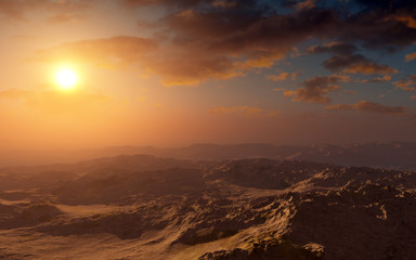 epic fantasy landscape with majestic sky