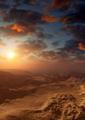 epic fantasy landscape with majestic sky