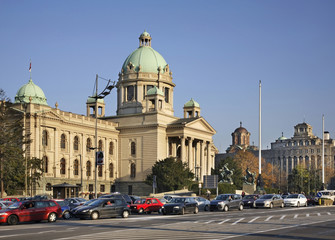 Fototapeta na wymiar House of National Assembly in Belgrade. Serbia