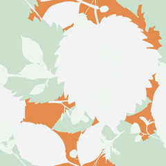 Modern leaves and flowers seamless pattern design