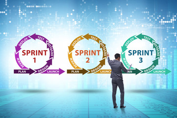 Businessman in agile methods concept