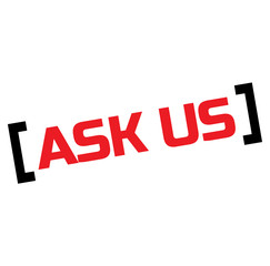 ASK US stamp on white