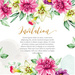 beautiful watercolor floral wedding card