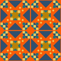 Dutch folk like seamless pattern