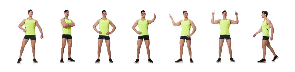 Young muscular man isolated on white 