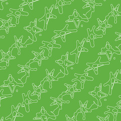 Fun Abstract Star Painting with green background. Seamless Repeating Pattern. Great for surface and textile design.