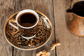 coffee cup over wooden table
