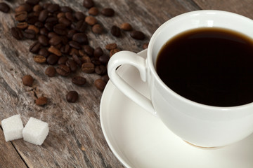 coffee cup over wooden table