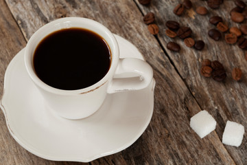 coffee cup over wooden table
