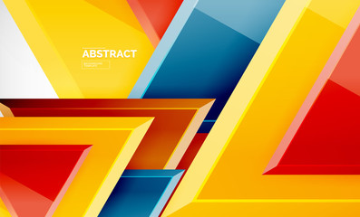 Flying triangles compostion geometric background